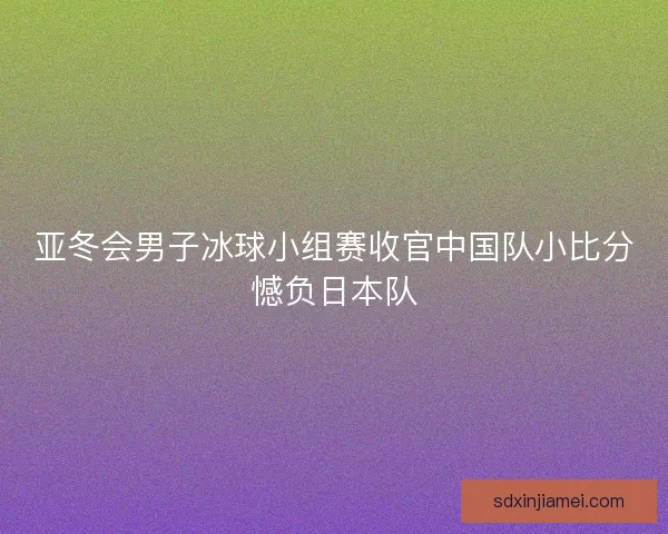 亚冬会男子冰球小组赛收官中国队小比分憾负日本队