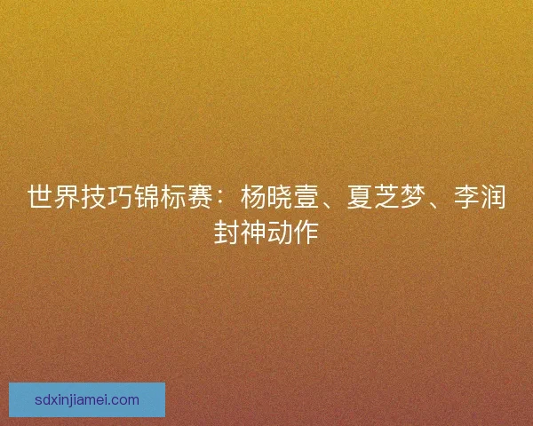 世界技巧锦标赛:杨晓壹、夏芝梦、李润封神动作 世界技巧锦标赛:杨晓壹、夏芝梦、李润封神动作