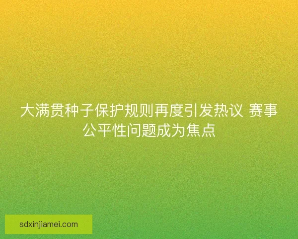 大满贯种子保护规则再度引发热议 赛事公平性问题成为焦点
