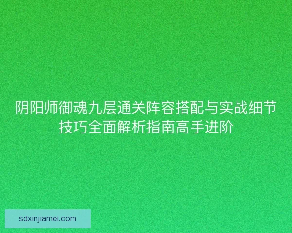 阴阳师御魂九层通关阵容搭配与实战细节技巧全面解析指南高手进阶 阴阳师御魂九层通关阵容搭配与实战细节技巧全面解析指南高手进阶